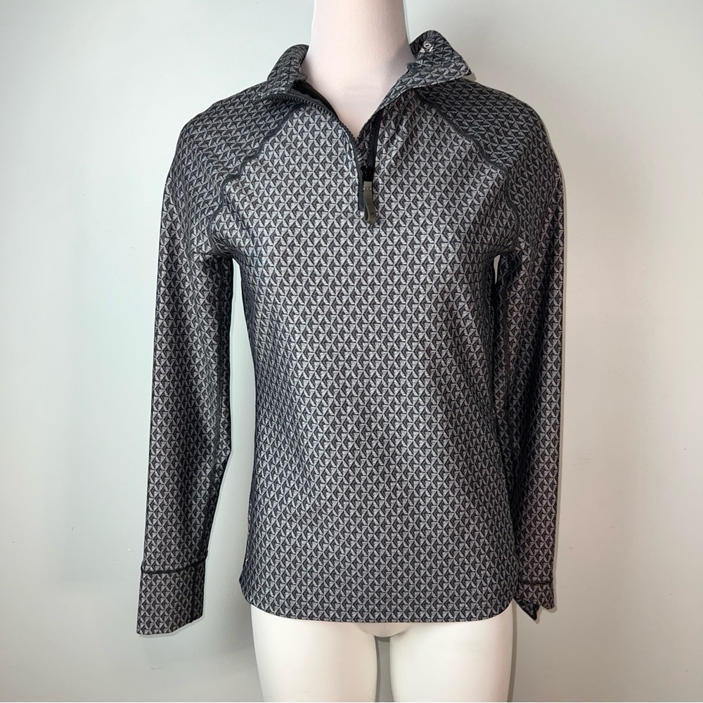 Greyson Women’s Quarter-Zip Pullover – Patterned Gray - Size Large